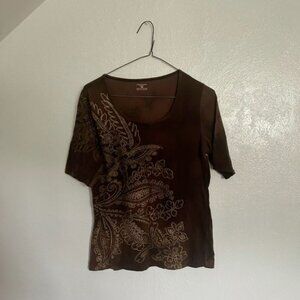Brown Floral Shirt
